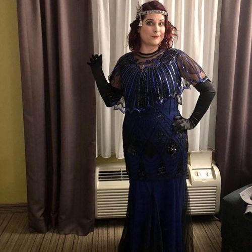 Customer photo review of 1920ER PAILLETTEN ABEND KLEID MIT HÜLSE