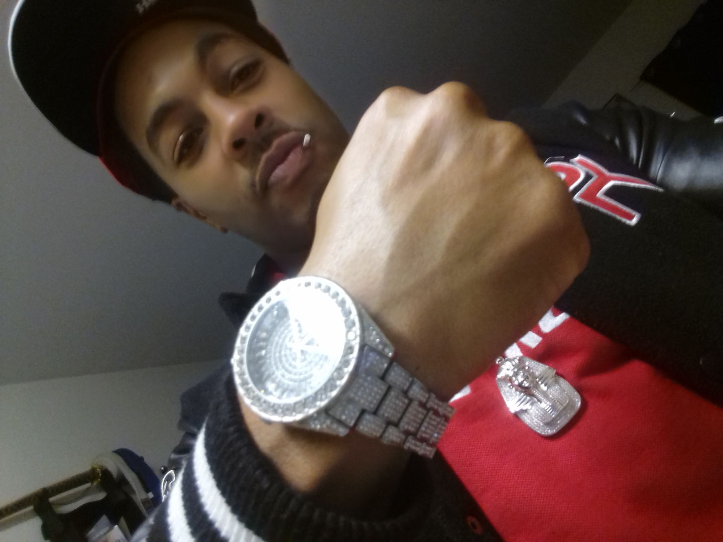 Customer photo review of Rhodium 41MM Big Face Iced Out Watch