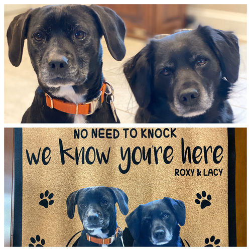 Customer photo review of Custom Dog Doormat