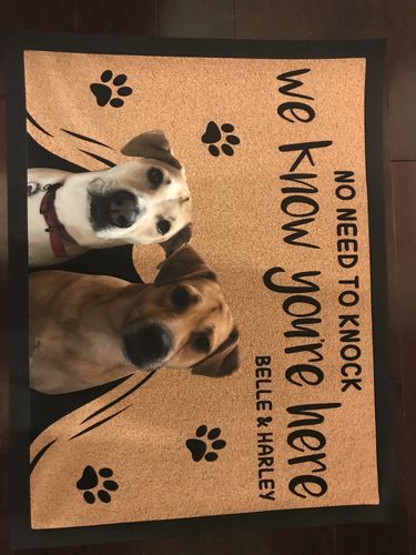 Customer photo review of Custom Dog Doormat
