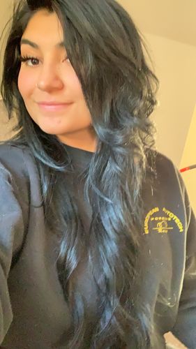 Customer photo review of Full Shine Tape in Hair Extensions Remy Human Hair Jet Black (#1)