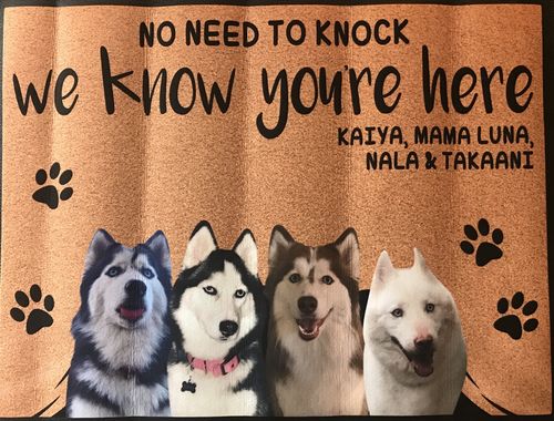 Customer photo review of Custom Dog Doormat