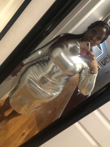 Customer photo review of Sexy High Neck Skinny Dress (Without Waist Chain)