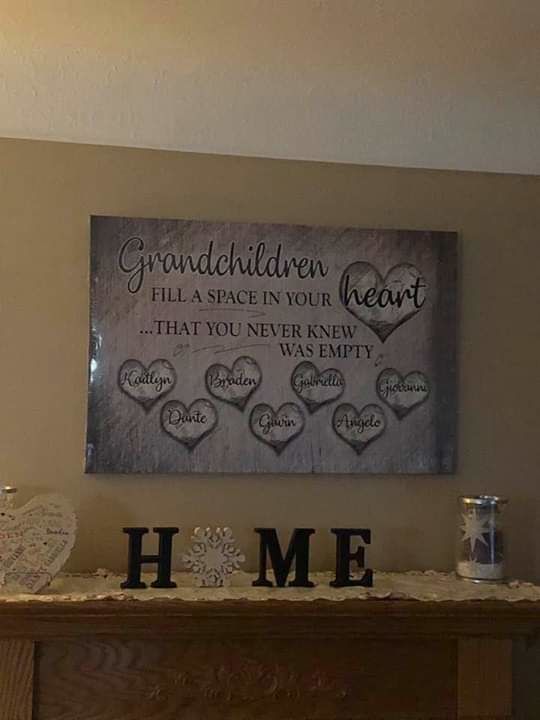 Customer photo review of Personalized "Grandchildren Fill A Space In Your Heart" Premium Canvas