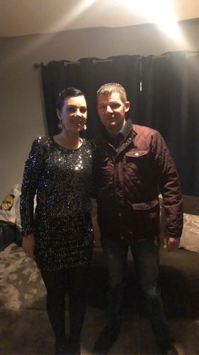 Customer photo review of Talia Black Silver Sequin Mini Dress