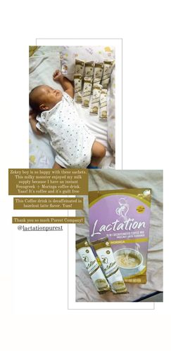 Customer photo review of Purest Lactation Drink - Decaf Coffee Hazelnut Flavor Breastmilk Booster