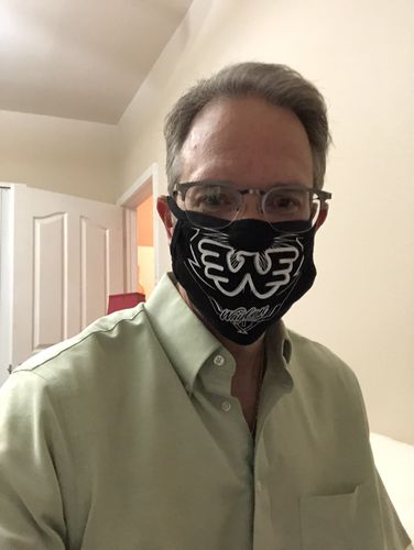 Customer photo review of Waylon Jennings Flying W Face Mask