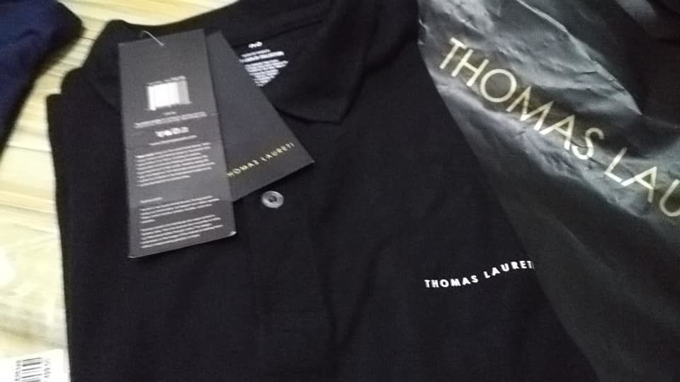 Customer photo review of Men's Thomas Laureti Black Polo Shirt