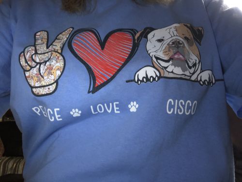 Customer photo review of Peace Love Dog - Personalized Custom Unisex T-shirt