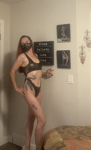 Natasha P. review of Queen Anaconda Velvet MonoKini - COLORS image 1 out of 1