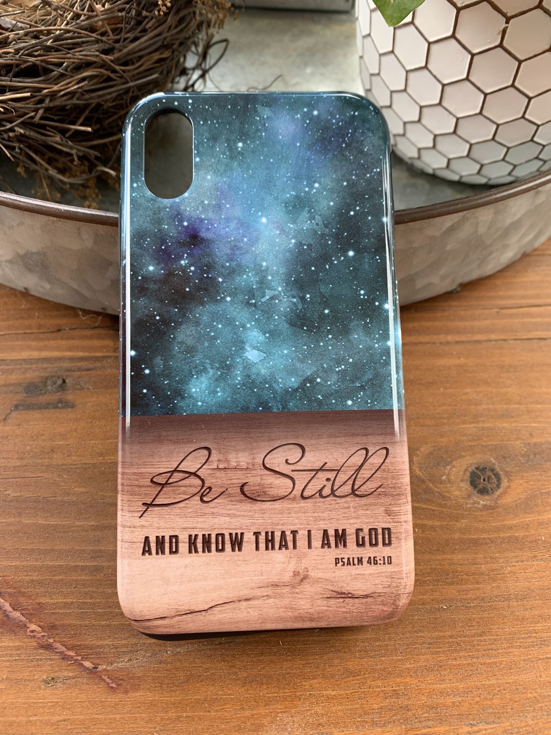 Customer photo review of Be still and know that I am God Psalm 46:10 Bible verse phone case