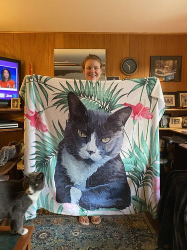 Customer photo review of Custom Pet Fleece Blanket