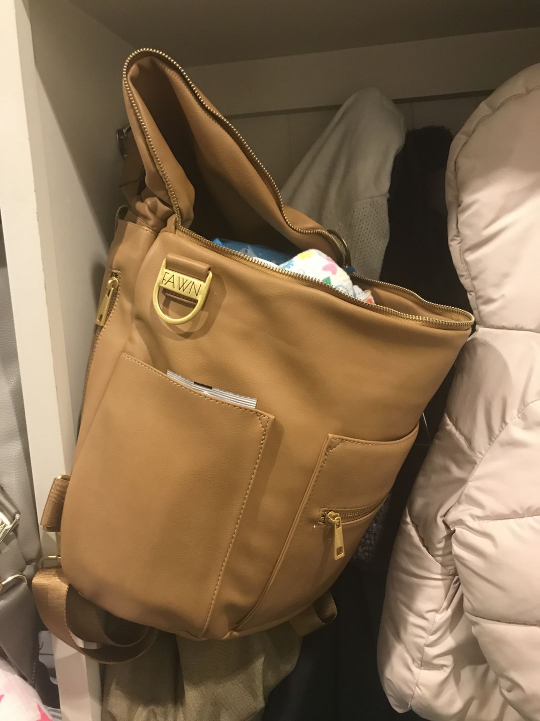 Customer photo review of The Original Diaper Bag - Tan