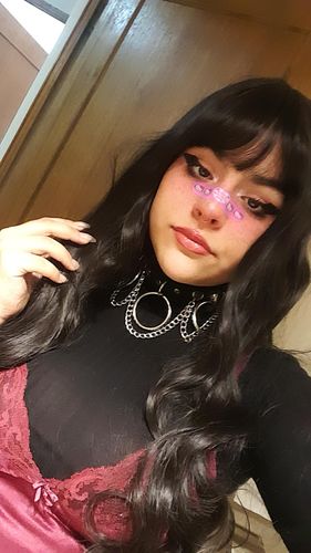 Customer photo review of Sylvia  Black Air Bangs Wig YV40155