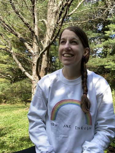 Customer photo review of You Are Enough (Rainbow) -- Sweatshirt