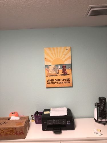 Customer photo review of Dog Happily Ever After - Personalized Custom Canvas - Dog, Beach and Book