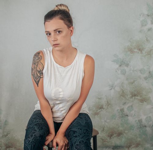 Customer photo review of Kate Fine Art Watercolors Green Flowers Abstract Backdrop designed by Veronika Gant