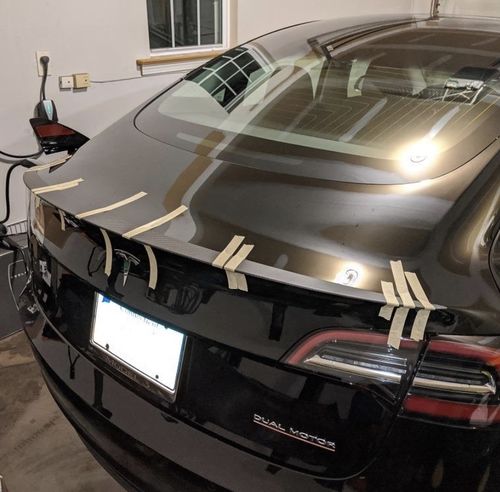 Customer photo review of Carbon Fiber Performance Spoiler for Tesla Model 3