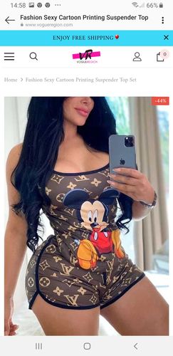 Customer photo review of Fashion Sexy Cartoon Printing Suspender Top Set