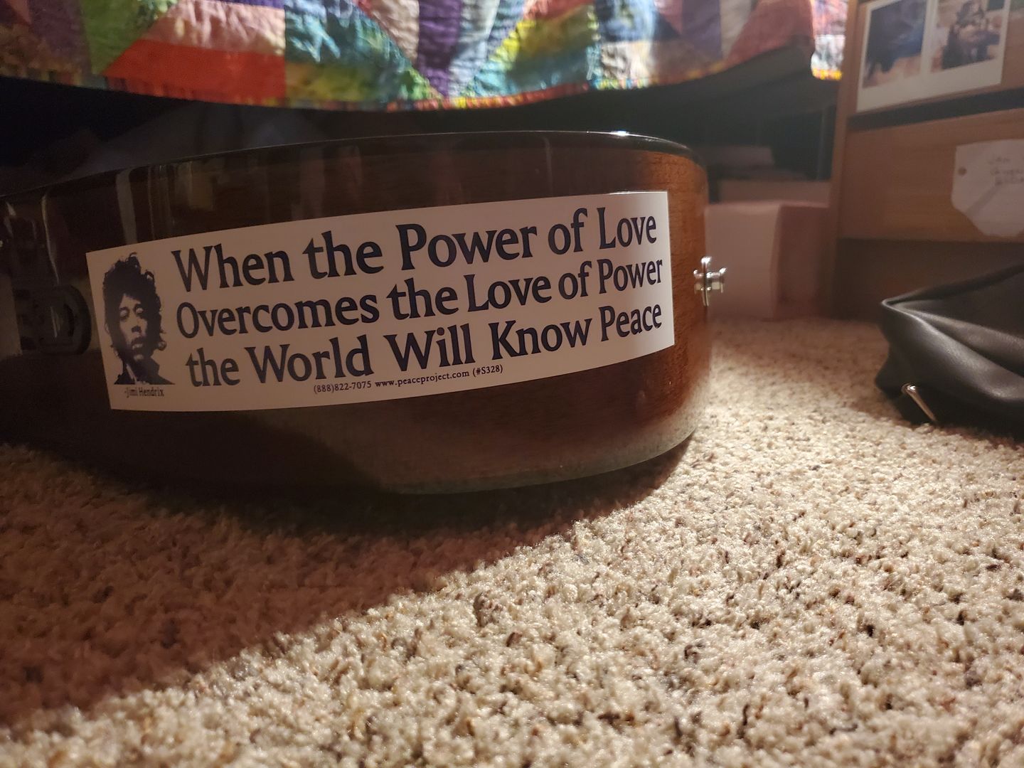 Customer photo review of Jimi Hendrix Power of Love Bumper Sticker
