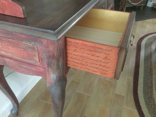 Customer photo review of Mesh Stencil - French Script - 9x12