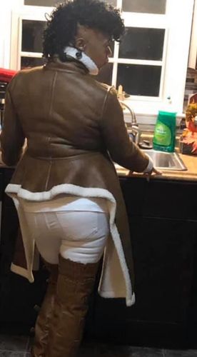 Customer photo review of Asymmetric Shearling Coat