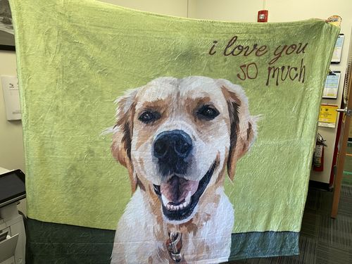 Customer photo review of Custom Pet Fleece Blanket