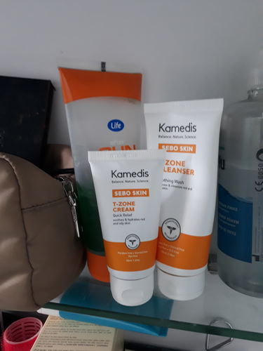 Customer photo review of ערכה טיפולית לעור פנים אדמומי | SEBO T-ZONE KIT