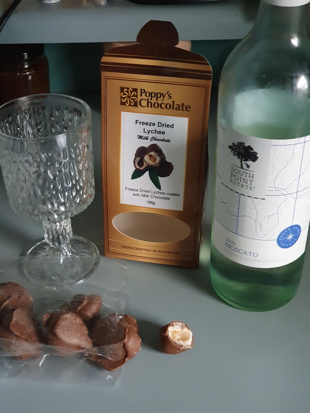 Customer photo review of Milk Chocolate Coated Freeze Dried Lychees 100g