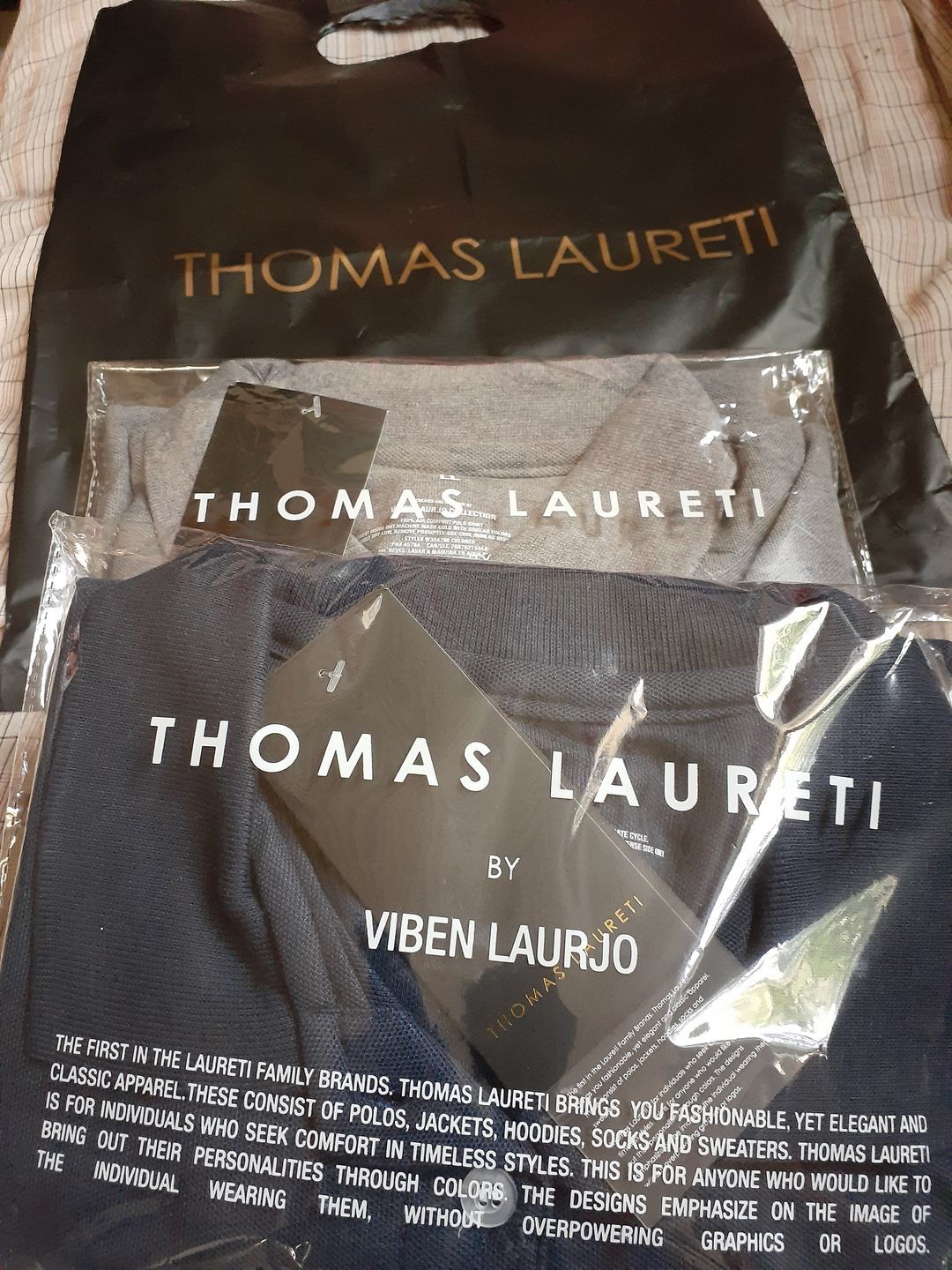 Customer photo review of Men's Thomas Laureti Navy Blue Polo Shirt