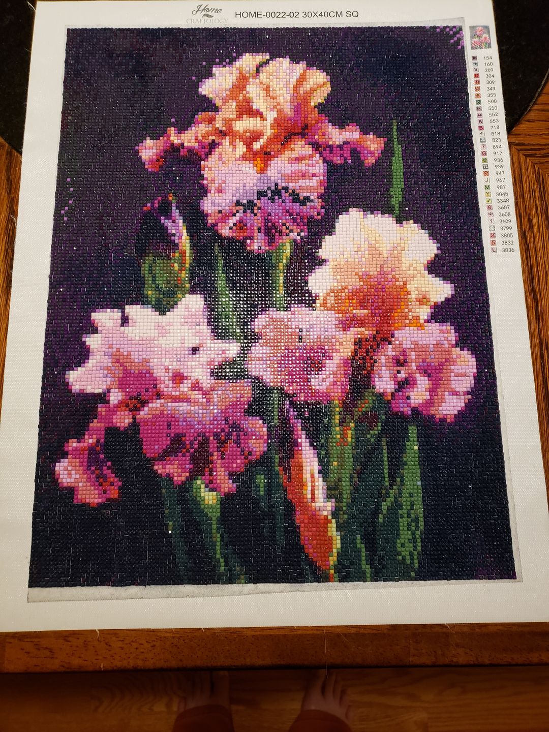 Customer photo review of Beautiful Flowers - Diamond Painting Kit