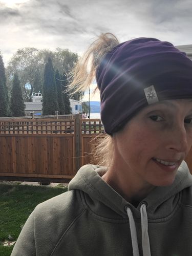 Customer photo review of The Monashee Twist - multi wear beanie