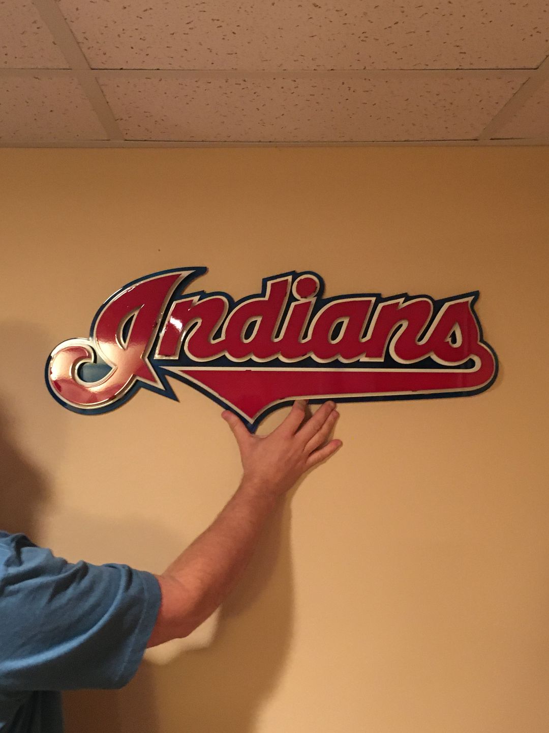 Customer photo review of Cleveland Indians Script Logo 3D Metal Artwork