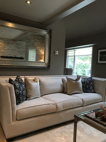 Customer photo review of Velluto Beige Velvet Pillow Cover