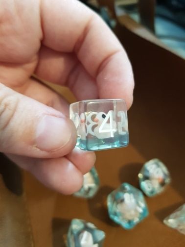 Customer photo review of Transparent Ducky - Dice Set