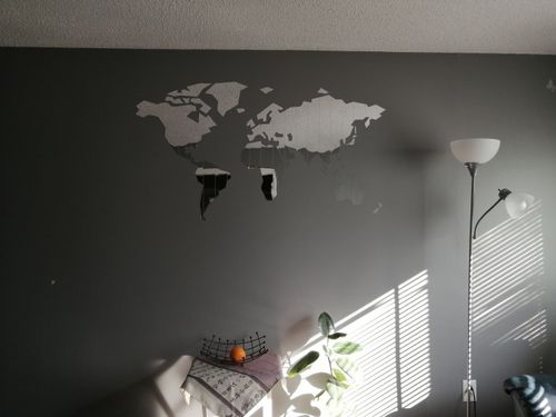 Customer photo review of Sticker Carte Du Monde Miroir