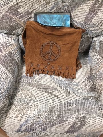 Customer photo review of Peace Fringe Leather Shoulder Bag