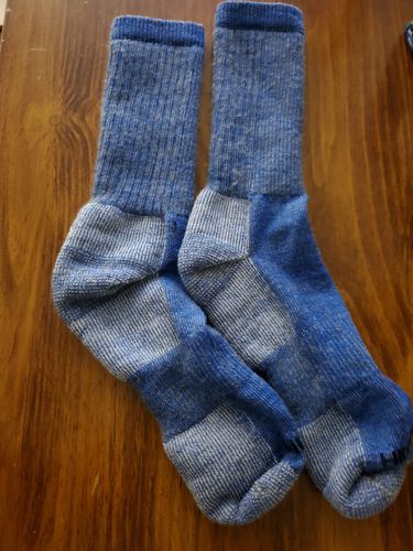 Customer photo review of J.B. Field's "Hiker GX" Colorful Crew Merino Wool Hiking Sock