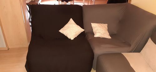 Customer photo review of Noir - Housses Extensibles de Fauteuil et Canapé - La Maison des Housses
