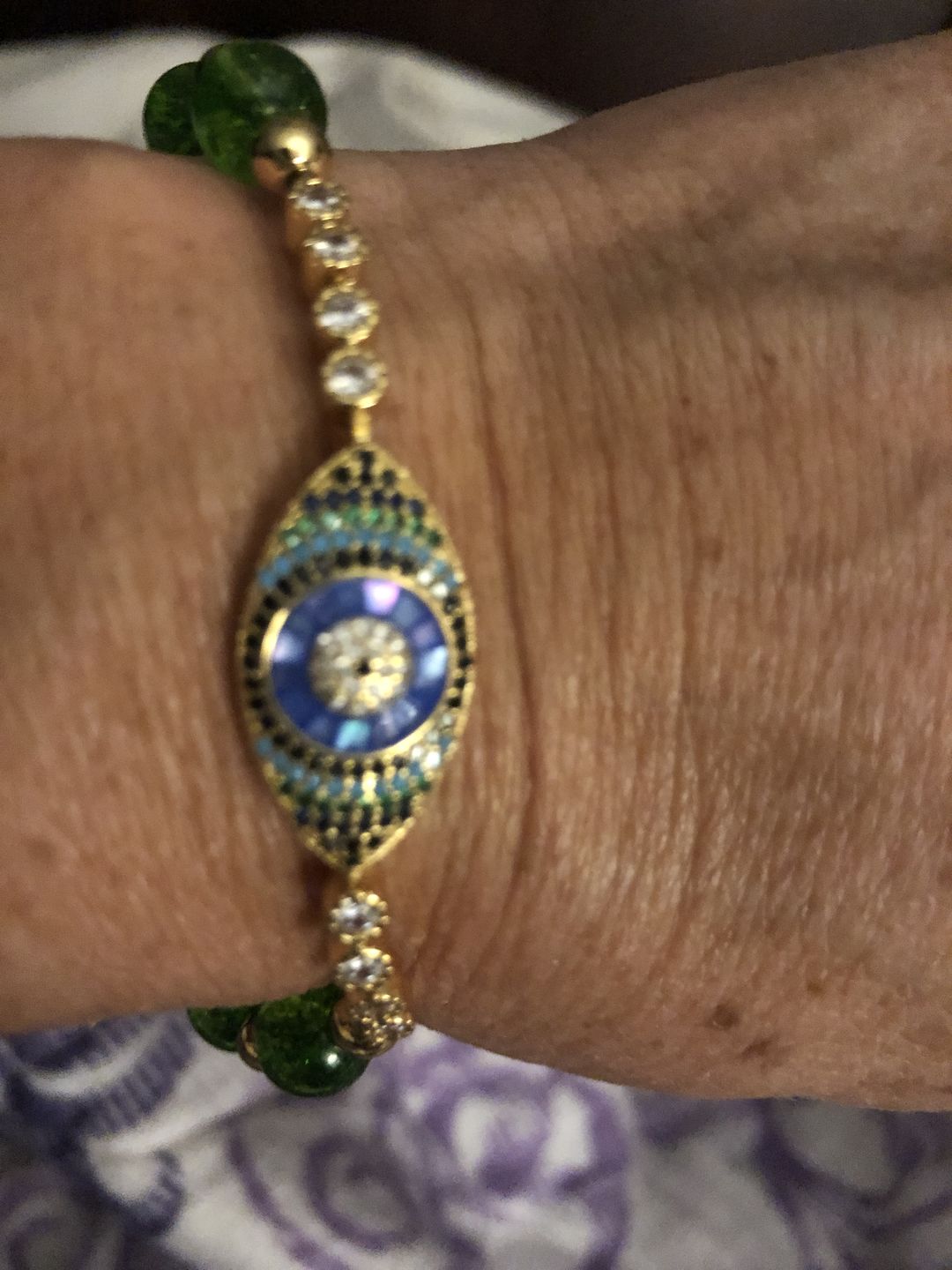 Customer photo review of Natural Peridot Abundance Bracelet