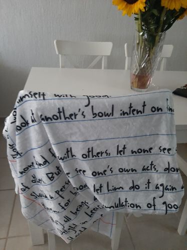 Customer photo review of PERSONALIZED LETTER BLANKET FOR YOUR LOVED ONES