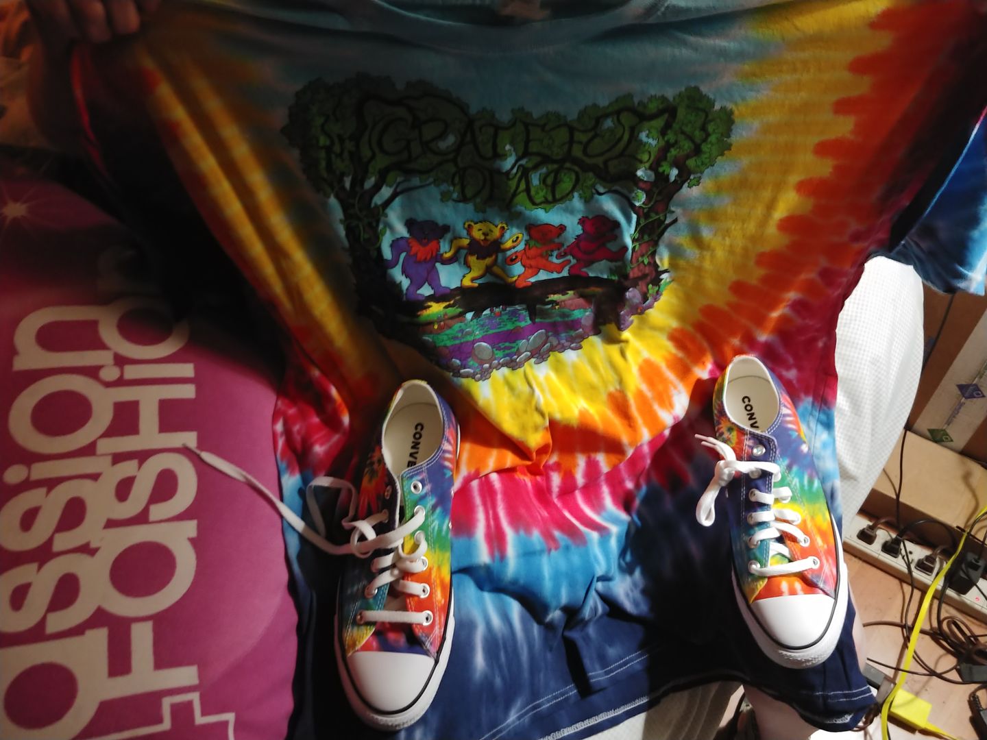 Customer photo review of Grateful Dead Wood Bears Tie Dye T Shirt