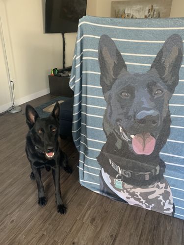 Customer photo review of Custom Pet Fleece Blanket