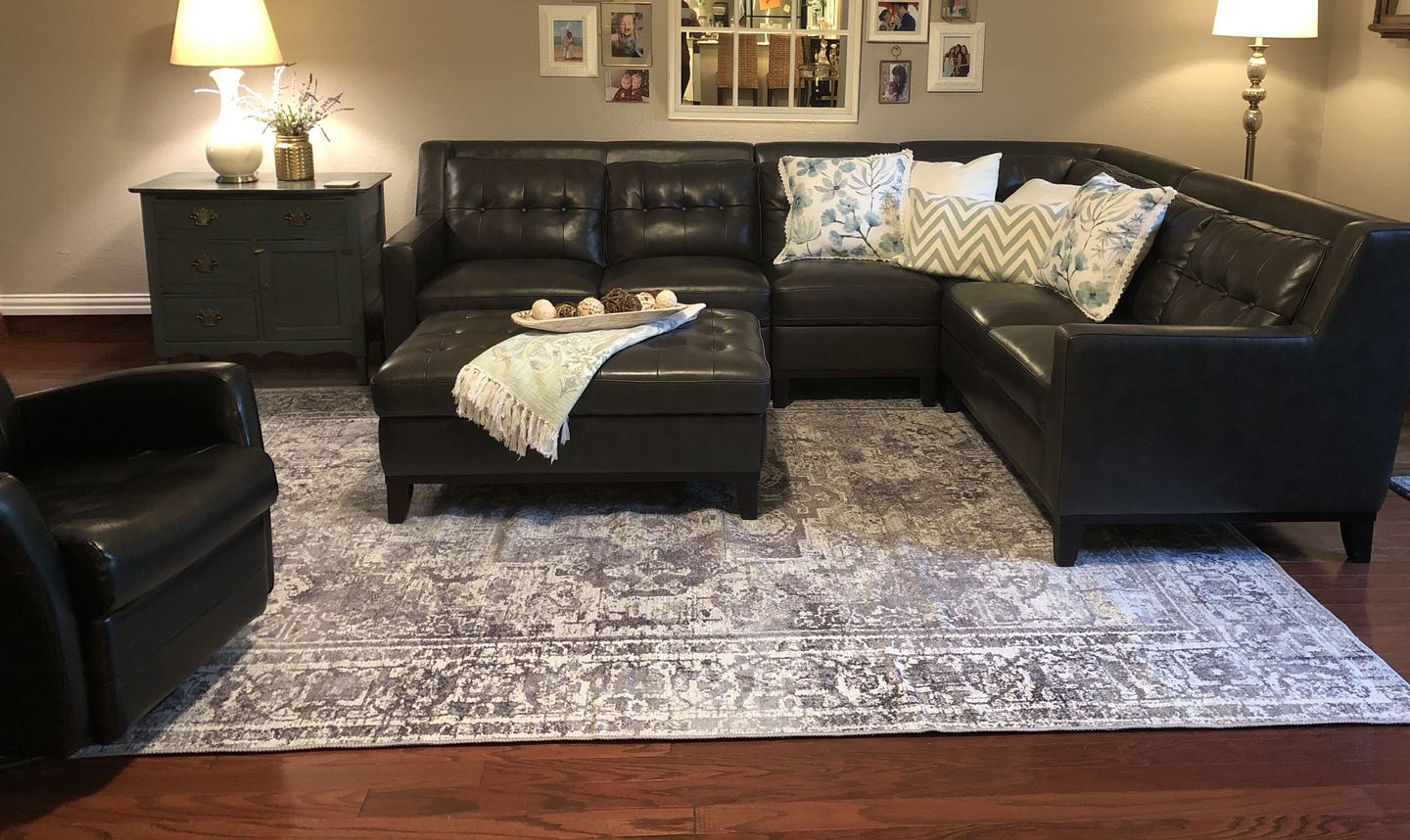 Customer photo review of Distressed Vintage Chilaz Grey Rug
