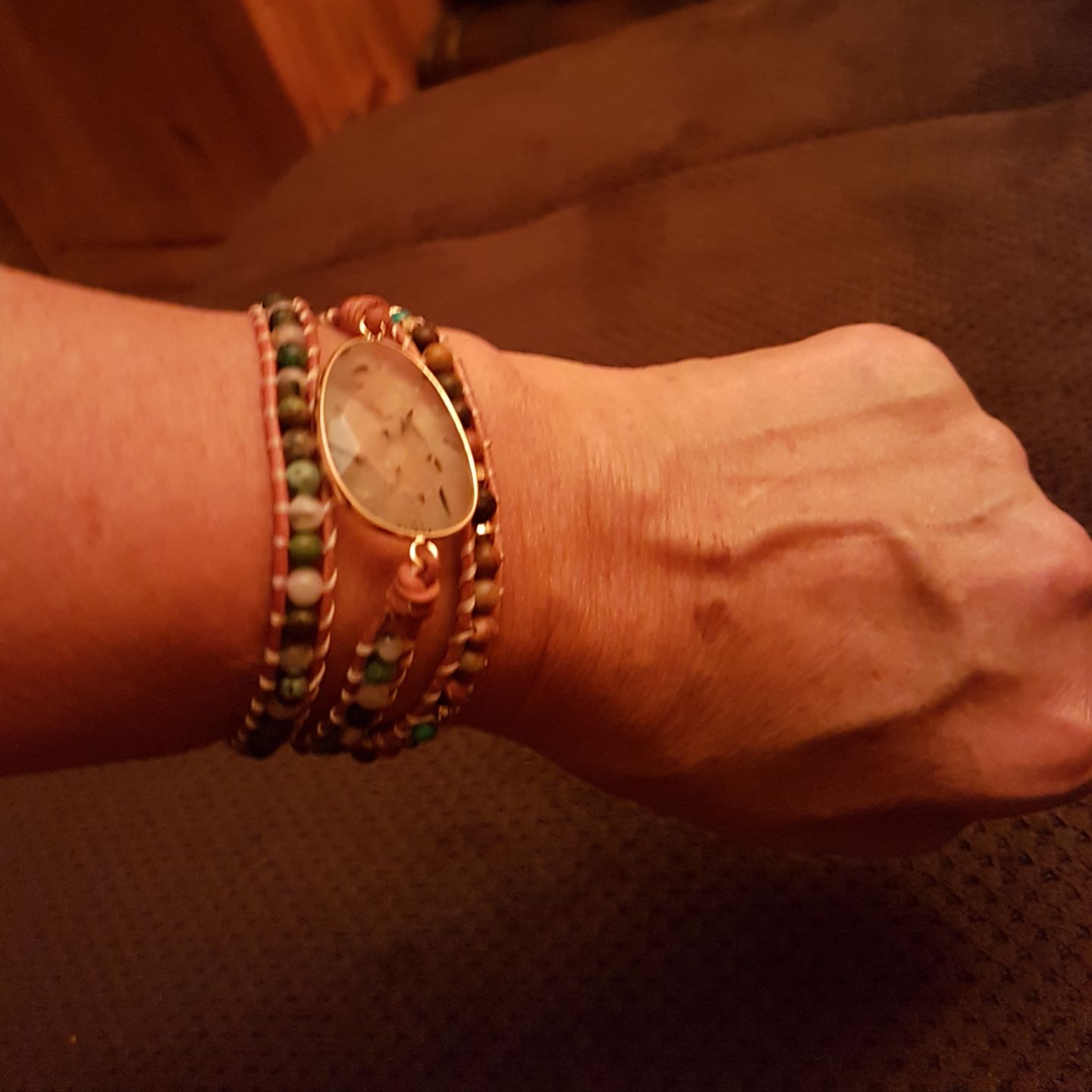 Customer photo review of Beruhigendes Türkisfarbenes Wickelarmband | Boho | 100% Handgemacht