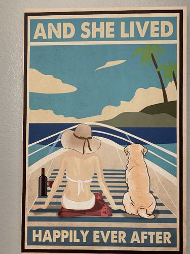 Customer photo review of Boat With Dog - Personalized Custom Canvas - Happily Ever After