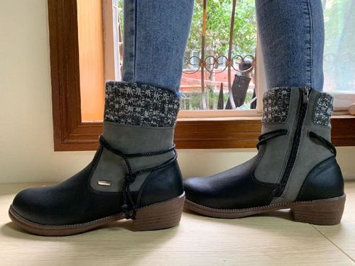 Customer photo review of Womens Zip Winter Ankle Boots