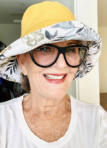 Customer photo review of Female Summer Sun Hat Solid Color Foldable Cap