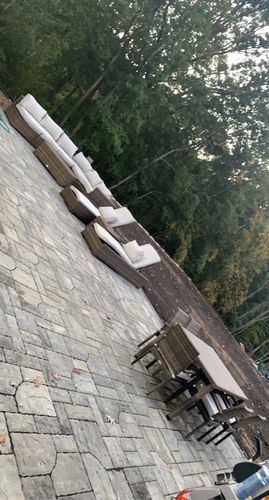 Customer photo review of Sorrento 17 Piece Outdoor Patio Furniture Combination Set in Brown