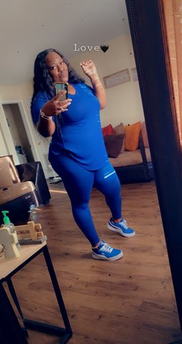 Customer photo review of Easy Going Legging Set (Royal Blue)